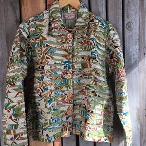 Life Style Petite Womens Jacket colorful stripes